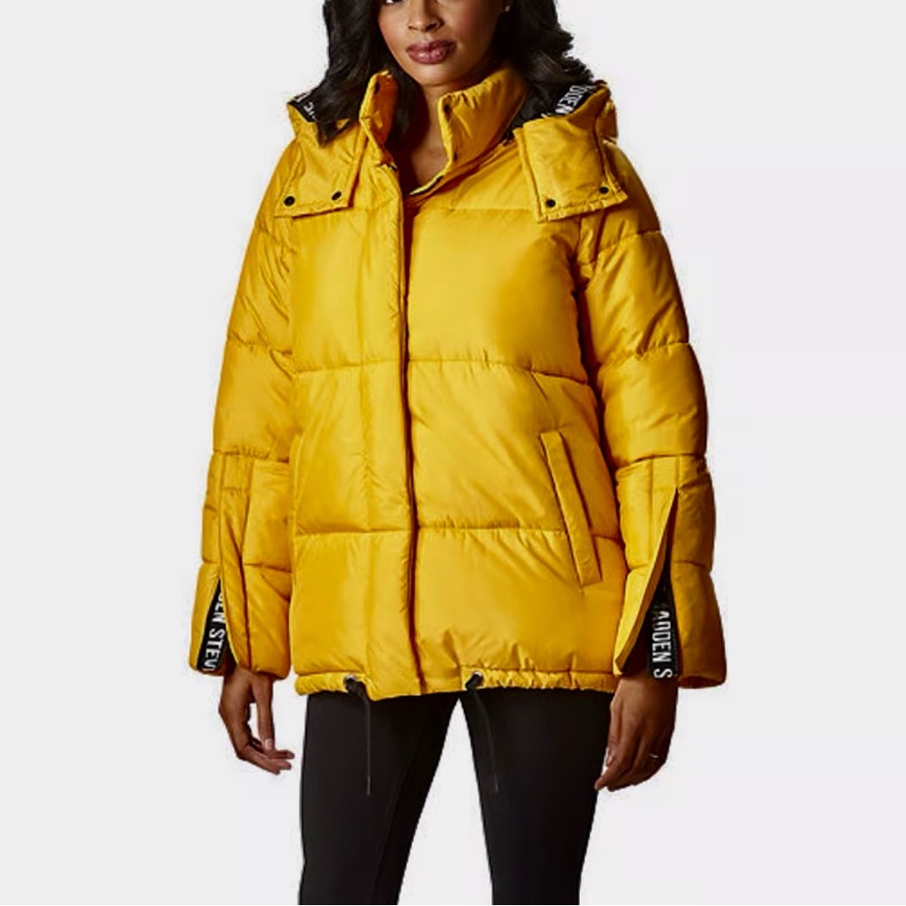 STEVE MADDEN golden yellow Puffer Jacket size XL‎